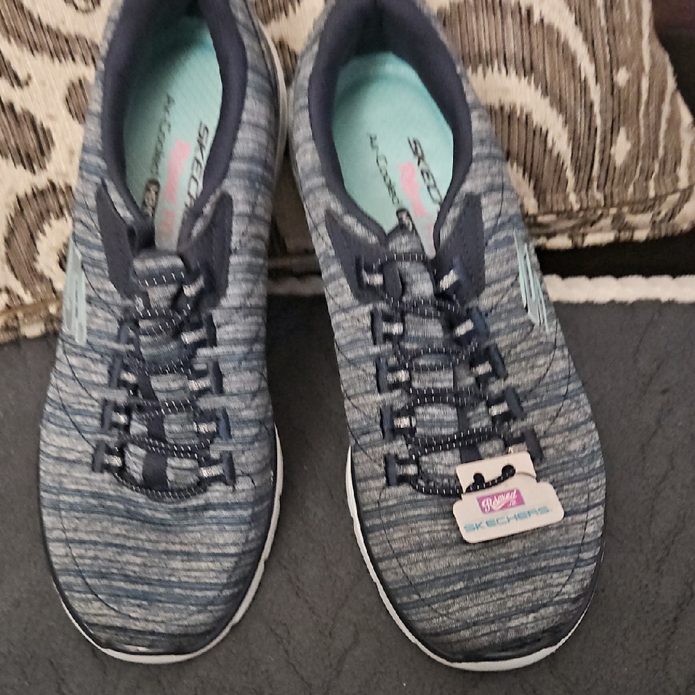 Skechers Navy and Light Blue Sneakers